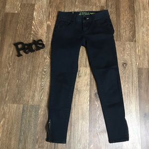 O’Neill black ankle-zip skinny jeans 1